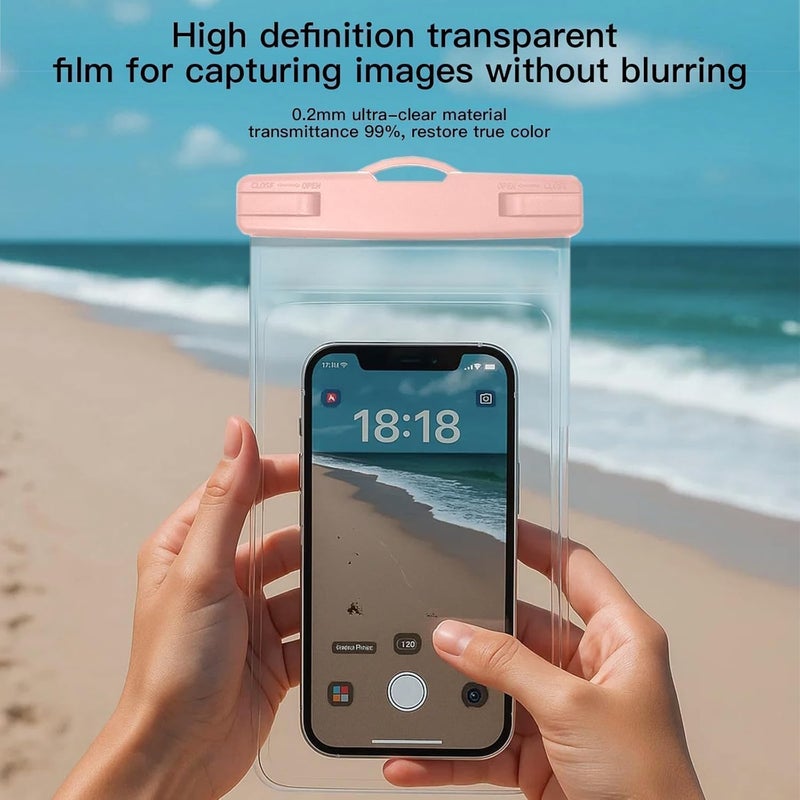 Criyar 1/2 Pack Waterproof Phone Pouch Compatible with iPhone 17 16 15 Pro Max & Galaxy S24+/S23 7in Waterproof Phone Case with Lanyard,IPX8 Beach Travel Must Haves, Beach Essentials,Power Pink,1 Pack - Image 2